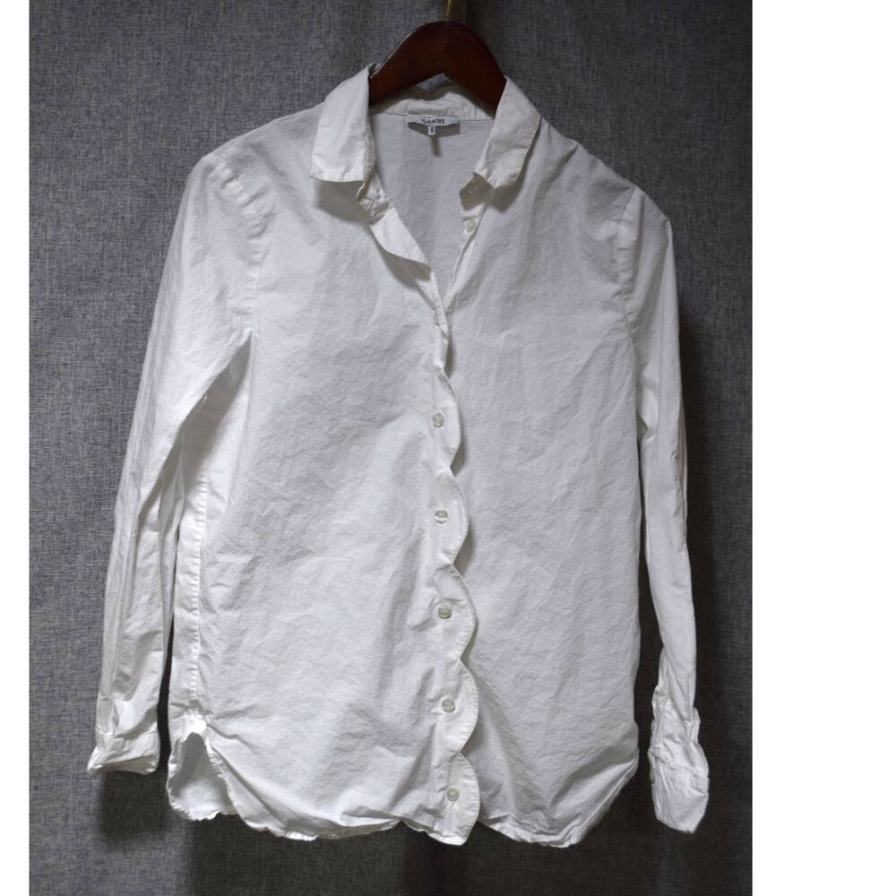 GANNI White Button-Up Shirt Size 36